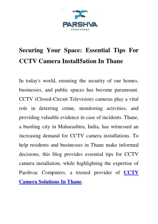 CCTV Camera Solutions In Thane Call-9870270167