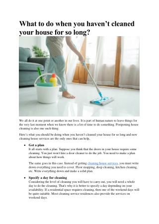What to do when you haven’t cleaned your house