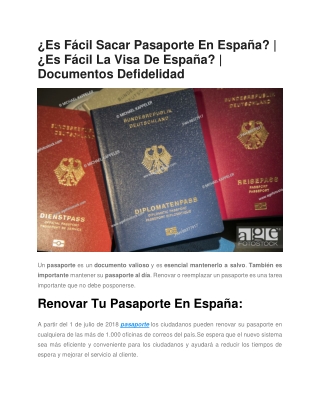 Es Fácil Sacar Pasaporte En España