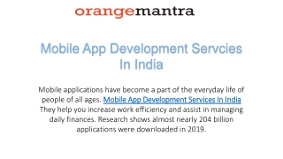 Mobile App Development Services In India 2023