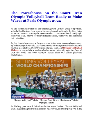 The Powerhouse on the Court Iran Olympic Volleyball Team Ready to Make Waves at Paris Olympic 2024