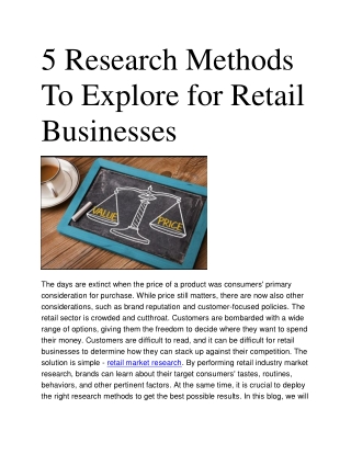 5 Research Methods To Explore for Retail Businesse1