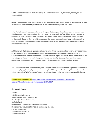 Chemiluminescence Immunoassay (CLIA) Analyzers Market