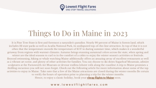 Things to Do in Maine