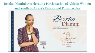 Bertha Dlamini: Accelerating Participation of African Women and Youth