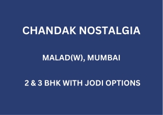 Chandak Nostalgia Malad West Mumbai | E-Brochure