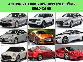 4 Things To Consider Before Buying Used Cars