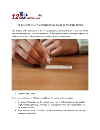 The Best THC Test_ A Comprehensive Guide to Accurate Testing