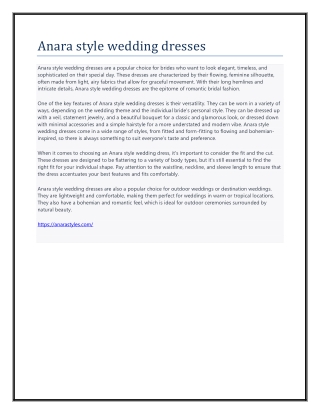 Anara style wedding dresses