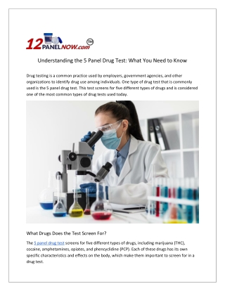 Understanding the 5 Panel Drug Test_ What You Need to Know