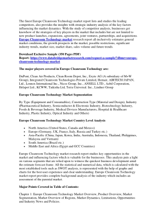 Europe Cleanroom Technology Market