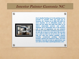 Interior Painter Gastonia NC