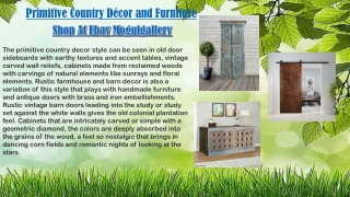 Primitive Country Decor and Furniture