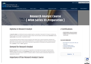 Research Analyst Course