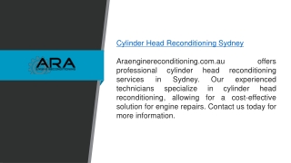 Cylinder Head Reconditioning Sydney  Araenginereconditioning.com.au