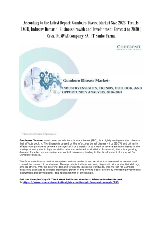 Gumboro Disease Market Size 2023