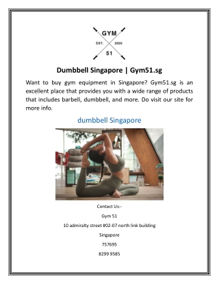 Dumbbell Singapore  Gym51.sg