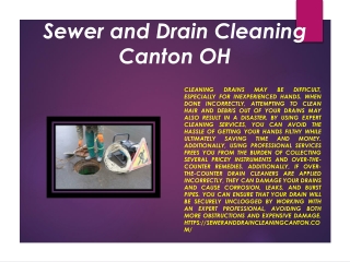 Sewer and Drain Cleaning Canton OH