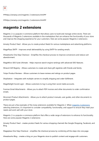 magento 2 extensions