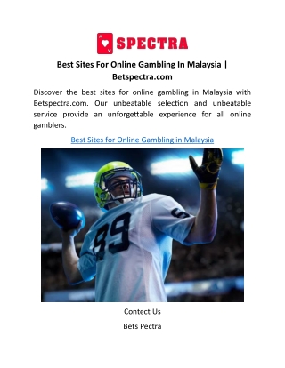 Best Sites For Online Gambling In Malaysia | Betspectra.com