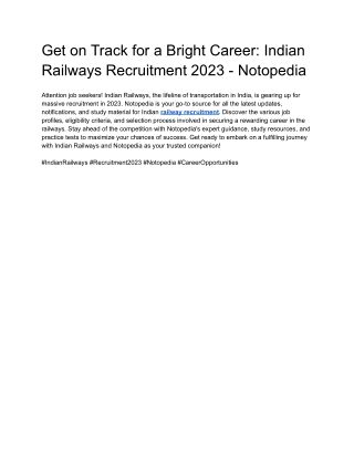 Get on Track for a Bright Career_ Indian Railways Recruitment 2023 - Notopedia