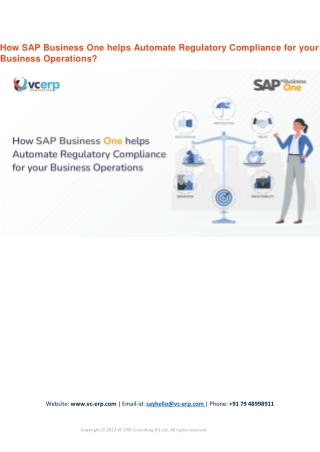 How SAP Business One helps Automate Regulatory Compliance for your Business Oper