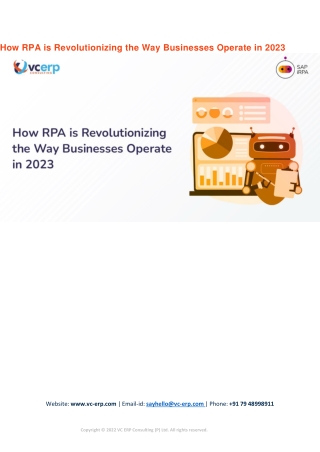 How RPA is Revolutionizing the Way Businesses Operate in 2023?