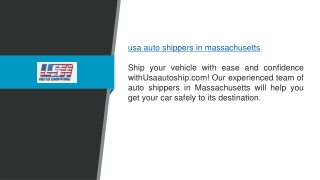 Usa Auto Shippers In Massachusetts  Usaautoship.com