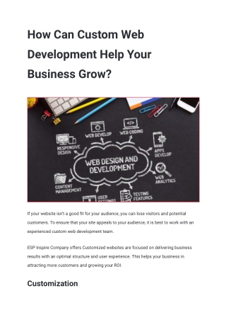 How Can Custom Web Development Help Your Business Grow