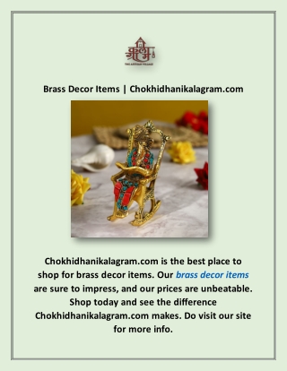 Brass Decor Items | Chokhidhanikalagram.com
