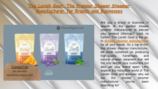 The Lavish Goat The Premier Shower Steamer Manufacturer for Brands and Businesses