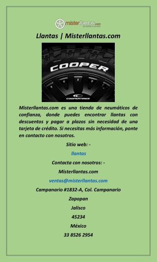 Llantas  Misterllantas