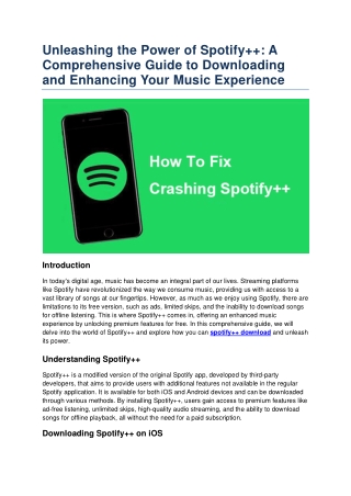 Unleashing the Power of Spotify   - A Comprehensive Guide to Downloading and Enhancing Your Music Experience