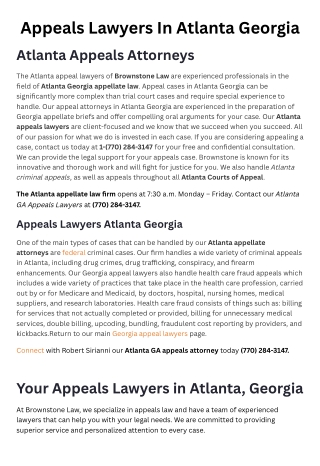 Appeals Lawyers In Atlanta Georgia