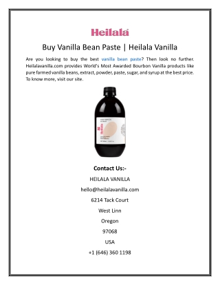 Buy Vanilla Bean Paste Heilala Vanilla,