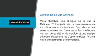 Clinique d'optométrie de Gatineau Laboratoirevisuel.ca