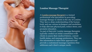 London Massage Therapist.