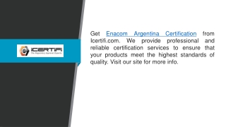 Enacom Argentina Certification  Icertifi.com