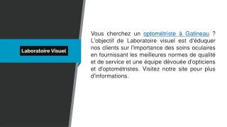 Optométriste à Gatineau Laboratoirevisuel.ca