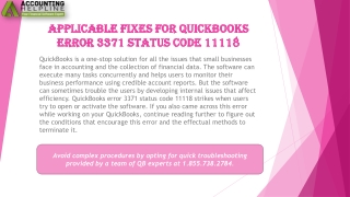A proper guide to troubleshoot QuickBooks error 3371 status code 11118 issue