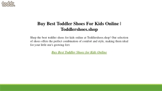 Buy Best Toddler Shoes For Kids Online Toddlershoes.shop