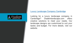 Luxury Landscape Company Cambridge Diademlandscape.com