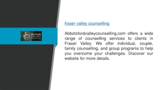 Fraser Valley Counselling  Abbotsfordvalleycounselling.com
