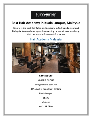 Best Hair Academy in Kuala Lumpur, Malaysia