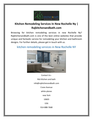 Kitchen Remodeling Services In New Rochelle Ny  Rajkitchenandbath.com