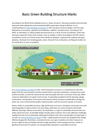 Basic Green Building Structure Marks