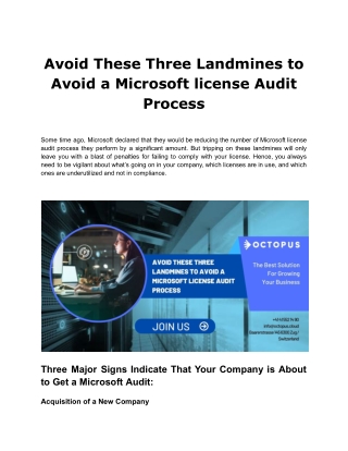 Avoid these three landmines to avoid a Microsoft license audit process