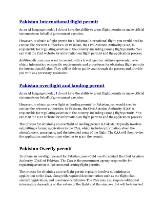 Pakistan Ground Handling Services