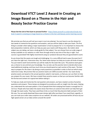 Download VTCT Level 2 Award in Creating an Image Based on a Theme in the Hair an