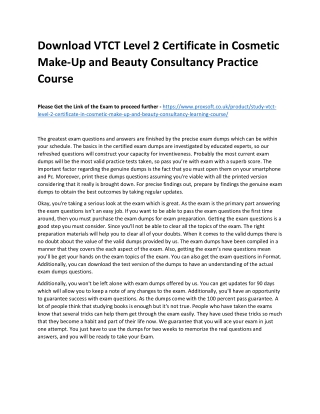 Download VTCT Level 2 Certificate in Cosmetic Make-Up and Beauty Consultancy Pra